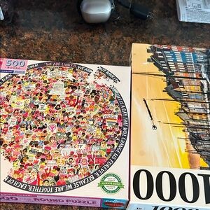 2 PUZZLES. ONE 500 pieces, one 1,000 pieces